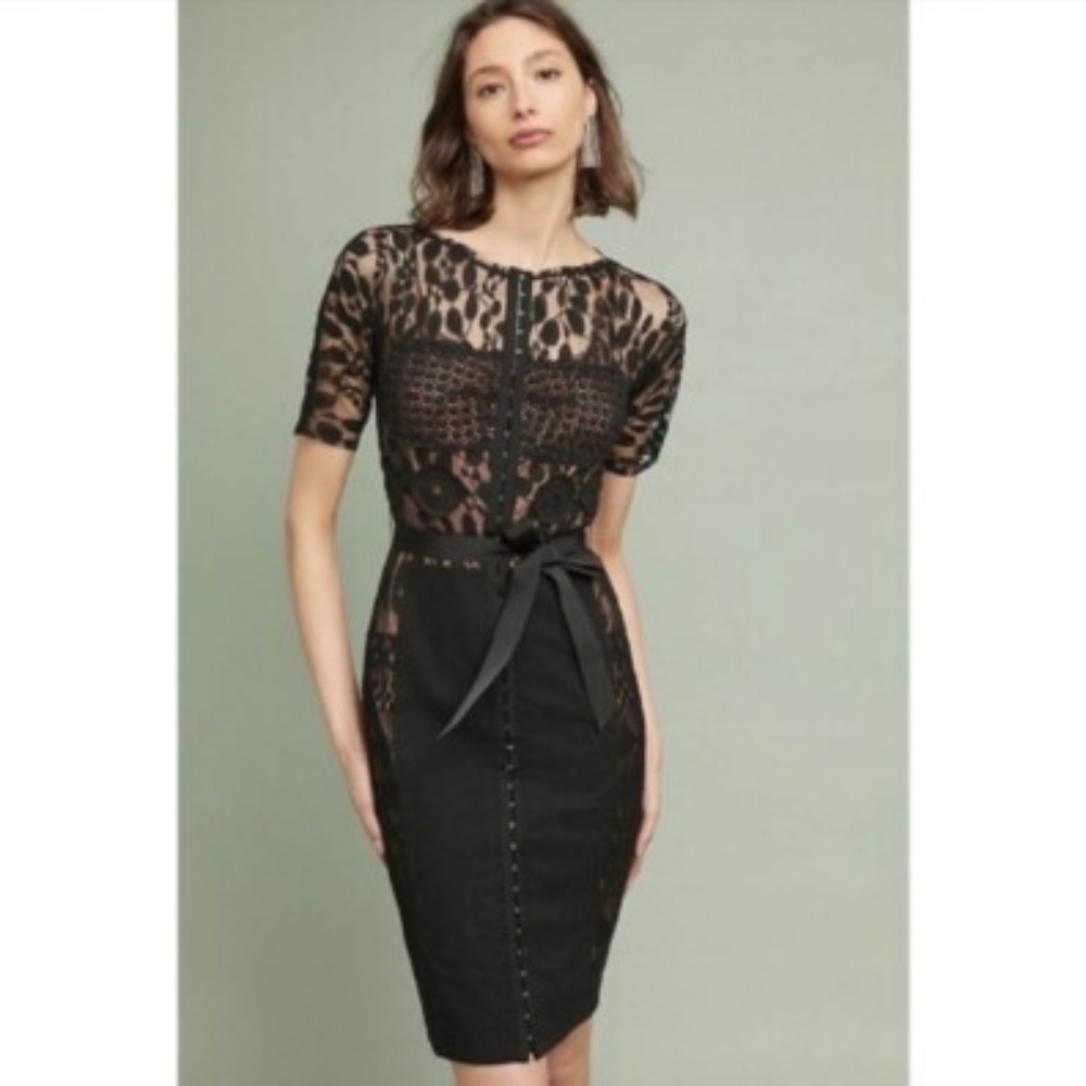 Anthropologie Little Black Lace Dress NWT